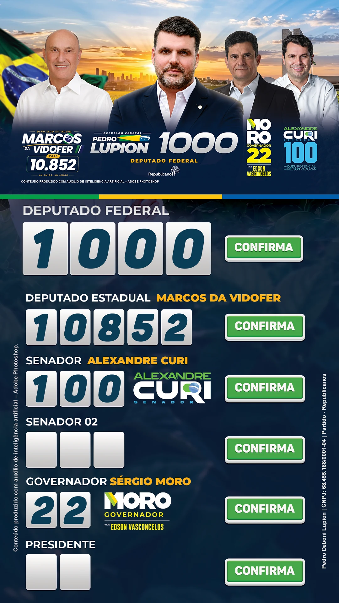 Santinho Marcos da Vidofer, Sérgio Moro e Alexandre Curi